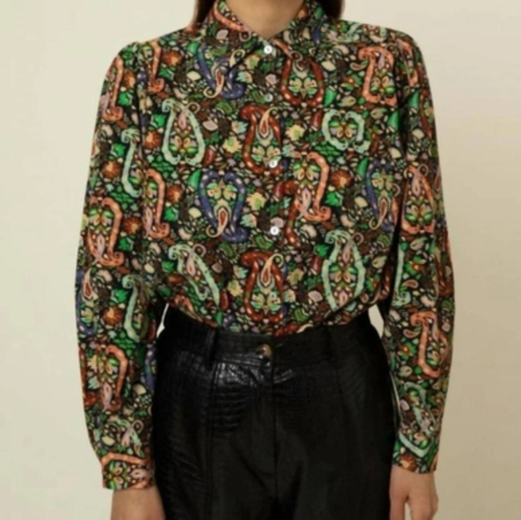 FRNCH Paris Kylie Woven Shirt in Foxy Paisley Print XS NEW - Picture 11 of 12